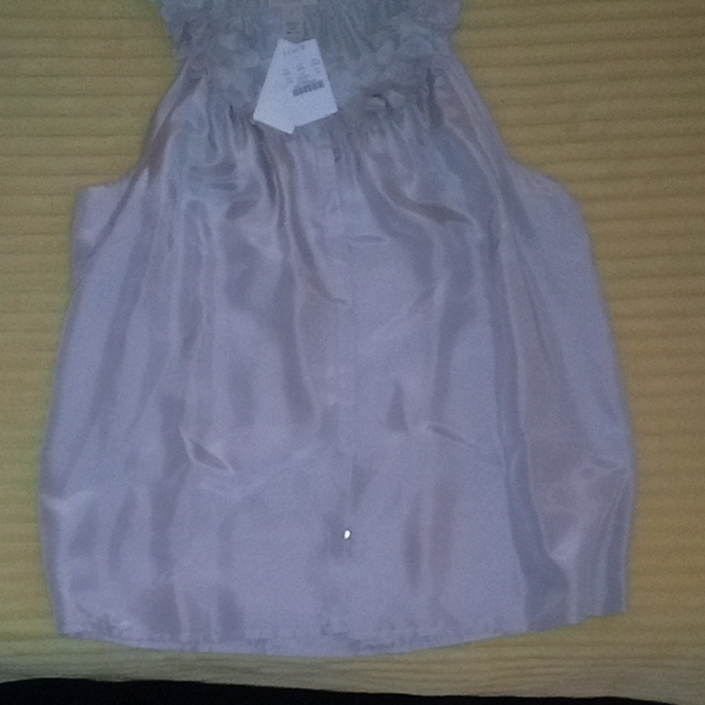 Elegant Gray J Crew Women's Blouse 100% Silk